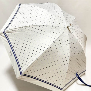  new goods prompt decision * Ralph Lauren parasol long umbrella *1 class shade /../. rain combined use parasol umbrella /POLO RALPH LAUREN/ polka dot dot pattern / white m43-1