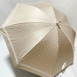  новый товар быстрое решение * Ralph Lauren зонт от солнца длинный зонт *1 класс затемнение /../. дождь двоякое применение зонт зонт /POLO RALPH LAUREN/ полька-дот точка рисунок / бежевый m43-3