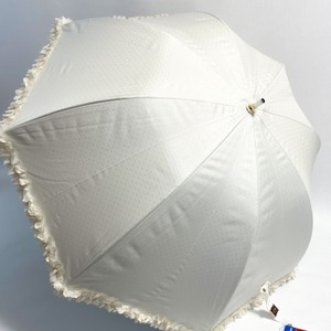  new goods prompt decision *LANVIN Lanvin on blue parasol long umbrella * shade /../. rain combined use parasol / ribbon / frill / white group m36-2