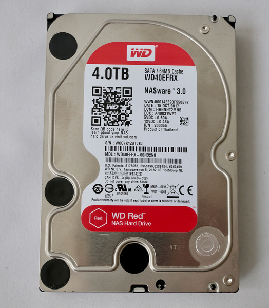 【送料無料】 WD40EFRX　WD RED 　「4TB」　使用時間3,262h