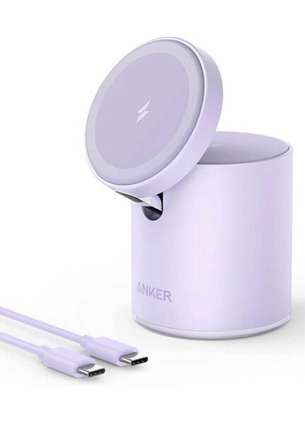 Anker 623 Magnetic Wireless Charger (MagGo)2-in-1MagSafe対応 パープル