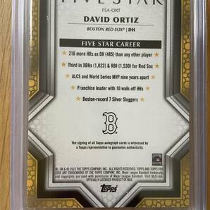 2023 TOPPS FIVE STAR DAVID ORTIZ AUTOGRAPH AUTO /75 RED SOX HOF の画像2