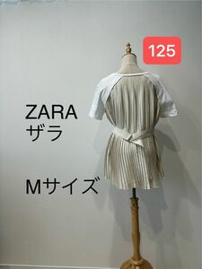 ZARA ザラ　トップス　Tシャツ　Mサイズ ドッキング　プリーツ