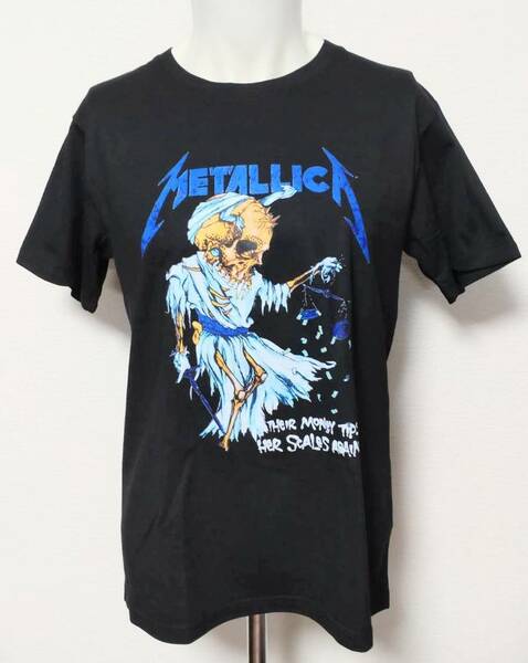 送料無料　【Mサイズ】メタリカ　Metallica　Tシャツ　ブルー　半袖　ロックバンド　メタル　ファンスマ
