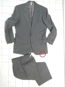 USED MEN'S BIGI men's Bigi single suit set . ash setup [S size 165. degree ] with defect postage 700 jpy 