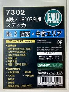 グリーンマックス　103系用ステッカー　関西・中京エリア