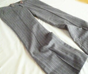 YM40[EGOIST] Egoist * gray color * pinstripe * line beautiful pants (S)*