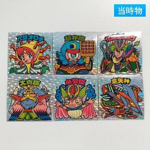 sA190o [当時物] ロッテ 旧ビックリマン チョコ版 30弾 ヘッド コンプ ドット横流れ 全6種