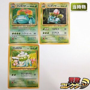 sB389o [当時物] 旧裏面 ポケモンカード フシギバナ LV.67 フシギソウ LV.20 フシギダネ LV.13 計3枚 拡張パック第1弾