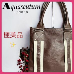 極美品◆◆Aquascutum アクアスキュータ厶 メンズ トートバッグ A4