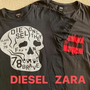 DIESEL ZARA Tシャツ 2枚 まとめ売り セット 半袖Tシャツ 半袖
