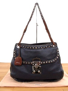 : beautiful goods MiuMiu RR1782 studs chain shoulder bag 2way