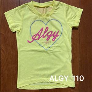 ALGY・アルジー・半袖・Tシャツ・イエロー×ハート・１１０