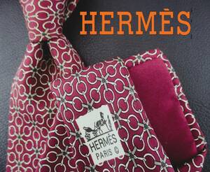 [ прекрасный товар ]HERMS| Hermes галстук Франция производства темно-красный серия |harness( сбруя ) кольцо рисунок 2 шт и больше . покупка бесплатная доставка S409