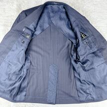 1円 美品 XL.LL~L dunhill ordermade ダンヒル オーダーメイド スーツ セットアップジャケットカシミヤ混ストライプ花柄背抜3B本切羽メンズ_画像4