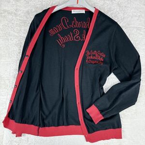 1 jpy beautiful goods L~XL.LL Wacko Maria WACKO MARIA The Guilty Partiesbai color knitted cardigan embroidery Logo men's black red spring summer 