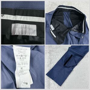 1円 美品 M~LエンポリオアルマーニEMPORIO ARMANI SUPREME スーツ セットアップ テーラードジャケット ステッチ 総裏 2Bメンズ ブルー 46の画像9