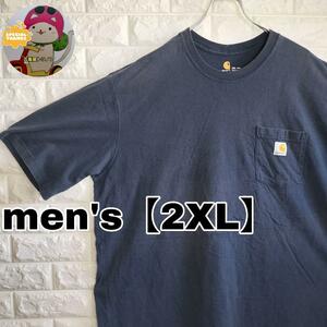 B950【Carhartt】半袖Tシャツ【メンズ2XL】ネイビー