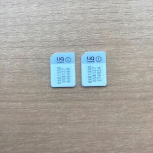 送料無料　解約済　UQモバイル nano SIMカード　2枚