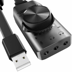 BENGOO サウンドカード 外付け USB オーディオ 変換アダプタ3.5mm ブラック