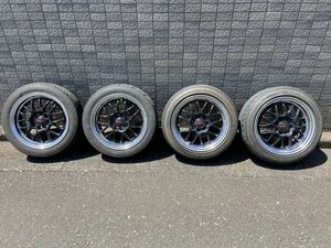 希少 ブリッツ BRW 02 14インチ PCD100 6j +40 ホイール 4本セット 165/55r14 タイヤ付き 深リム 段リム A050 blitz 軽量