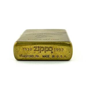 4M4★ZIPPO/ジッポー★ SOLID BRASS ソリッドブラス 1932-1992 オイルライターの画像7