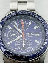 SEIKO セイコー クロノグラフ 100m 7T92-0CF0 青文字盤 メンズ腕時計 クォーツ【k3445】_画像2