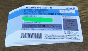 ANA株主優待券6 枚セット(有効期限2024.5.31)【送料込み】 