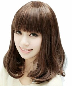  Karl Bob medium full wig heat-resisting semi long cosplay katsula wig light brown style modification net attaching nature 