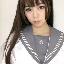 ウィッグ 姫カット ロング ストレート 小顔 ぱっつん 姫髪 ロング かつら フルウィッグ 軽い 原宿 ロリータ ネット付 ライトブラウン_画像10