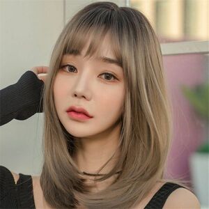  wig medium semi long full wig nature medical care for ma long re-.. Shibuya series gradation Karl Lolita . color 