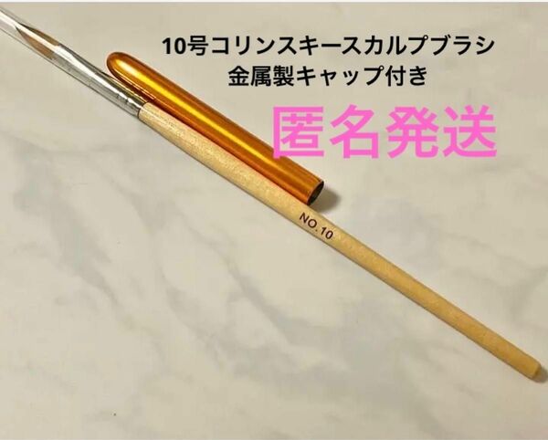 ・１本，10号 コリンスキー スカルプ ブラシ，金属製キャップ：長さ出し　スカルプ　スカルプチュア用