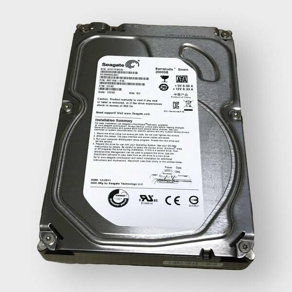 M2701 Seagate ST2000DL001 2TB SATA 3.5インチHDD 使用 918時間 全国送料無料