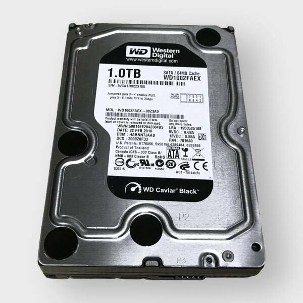 M2737 Western Digital WD Caviar Black 3.5インチ SATA 1TB WD1002FAEX 使用 702時間 全国送料無料