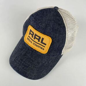 【希少】RRL “Denim Trucker Cap” トラッカー メッシュ キャップ 帽子 デニム ワーク Ralph Lauren ヴィンテージ