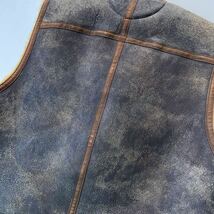 【名作】RRL “Shearing Mouton Vest” M ムートン ベスト フライト B-3 レザー ジャケット ミリタリー Ralph Lauren ヴィンテージ_画像6