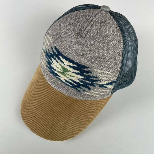 RRL “Blanket Trucker Cap” トラッカー メッシュ キャップ 帽子 インディゴ ネイティブ ラグ ブランケット Ralph Lauren ヴィンテージ