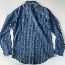 Polo Ralph Lauren × Naiomi Grass “Indigo Western Shirt” S ナバホ ストライプ インディゴ ウエスタン シャツ ネイティブ リネン RRL_画像5