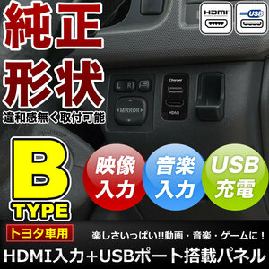 品番U07 ACR30系 エスティマ HDMI入力+USB電源・充電ポート スイッチホールパネル 最大2.1A トヨタB