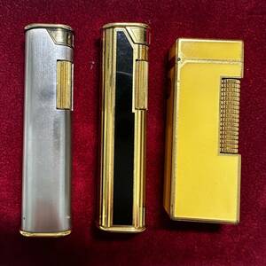 [M4-8][ текущее состояние хранение товар ]dunhill Dunhill зажигалка 3 пункт суммировать газовая зажигалка Gold ролик курение . товары для курения Junk без коробки .