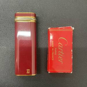 [S4-5]【火花確認済み】Cartier カルティエ トリニティ ガスライター ゴールド×レッド ガスタンク 付 喫煙具 ライター