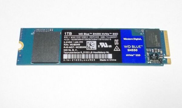 WesternDigital　WD BLUE SN550　1TB　PCIe Gen3x4　NVMe M.2 SSD　動作品　送料込