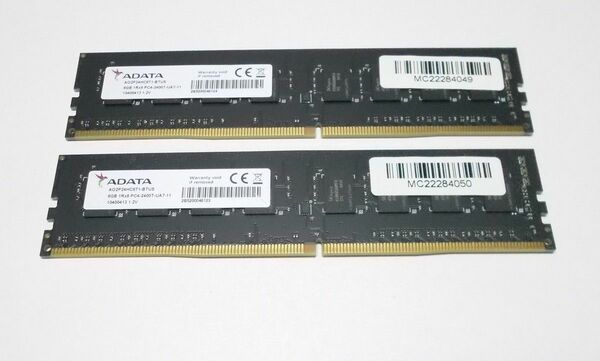 ADATA　DDR4-2400 PC4-19200　8GB x 2本セット　合計16GB　DDR4メモリ　動作OK　送料無料