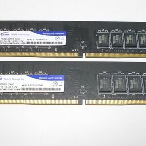 TEAM　DDR4-2400 PC4-19200　16GB x 2本セット　合計32GB　DDR4メモリ　動作OK　送料無料