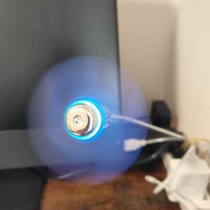usbミニ扇風機 パソコンUSB扇風機 LEDランプ付き シルバー色