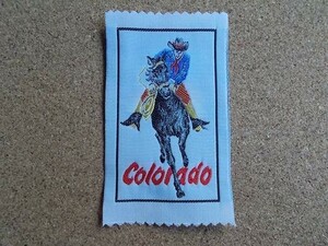 80s コロラド州 アメリカ COLORADO カウボーイ 西部劇 織タグ /パッチ旅行 ビンテージ ワッペン 馬 乗馬 インディアン ガンマン60s70s