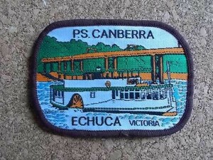 【中古】80s オーストラリア キャンベラ ECHUCA ビンテージ ワッペン パッチ /旅客船Voyager 旅行 観光カスタム土産AUSTRALIA留学