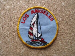 70s LOS ANGELES ロサンゼルス カリフォルニア LAビンテージPATCHワッペン/ロスUSAスーベニア船ヨット観光アップリケ土産パッチPatch D7