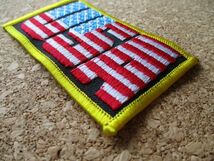 70s 米国USAアメリカ ワッペン/星条旗ビンテージ刺繍U.S.A.国旗PATCHサバゲー米軍ミリタリー旅行スーベニア観光フラッグUSA土産パッチ D7_画像4