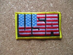 70s 米国USAアメリカ ワッペン/星条旗ビンテージ刺繍U.S.A.国旗PATCHサバゲー米軍ミリタリー旅行スーベニア観光フラッグUSA土産パッチ D7